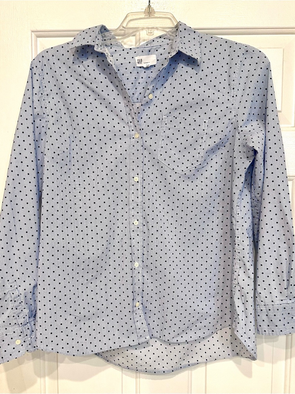 Gap Boyfriend Fit Button-Up Shirt – Size XL Polkq Dots 100% Cotton
